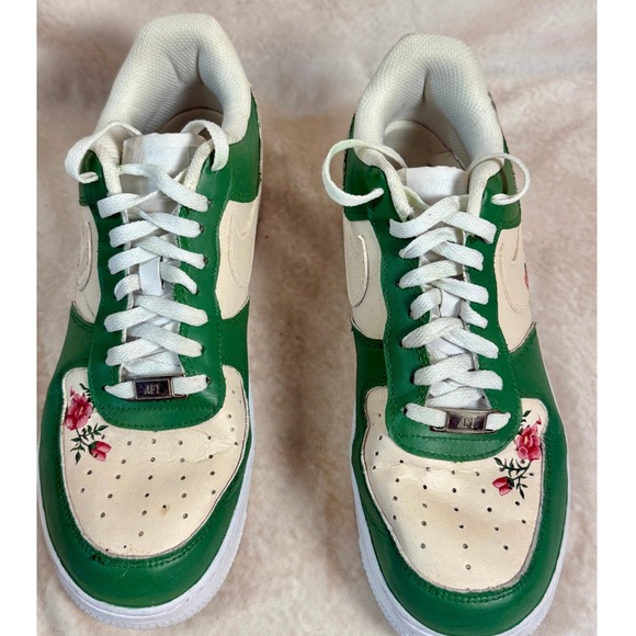 Green Floral Custom Nike Air Force 1 - Picture 5 of 9